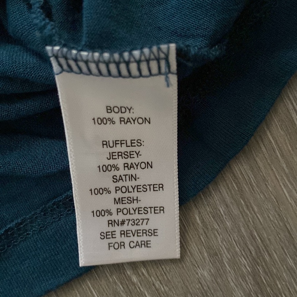 Apt. 9 Teal Ruffle Tank Top - Picture 3 of 5